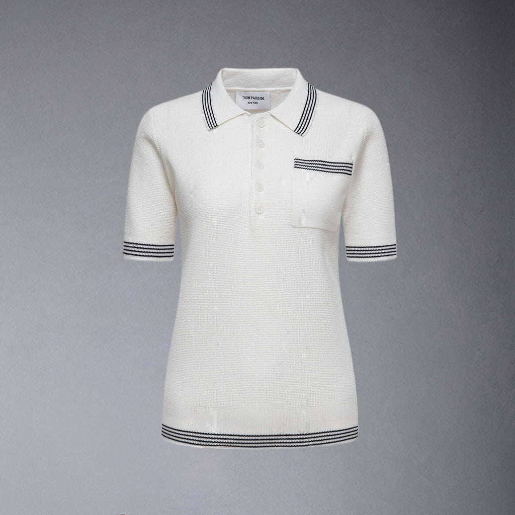 Thom Browne Women stripe POLO shirt