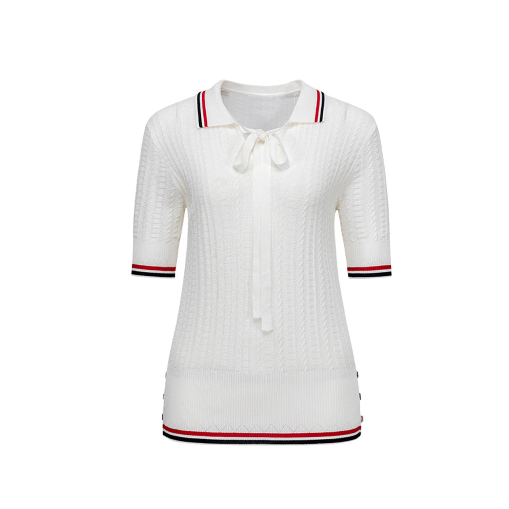 Thom Browne Women stripe POLO shirt