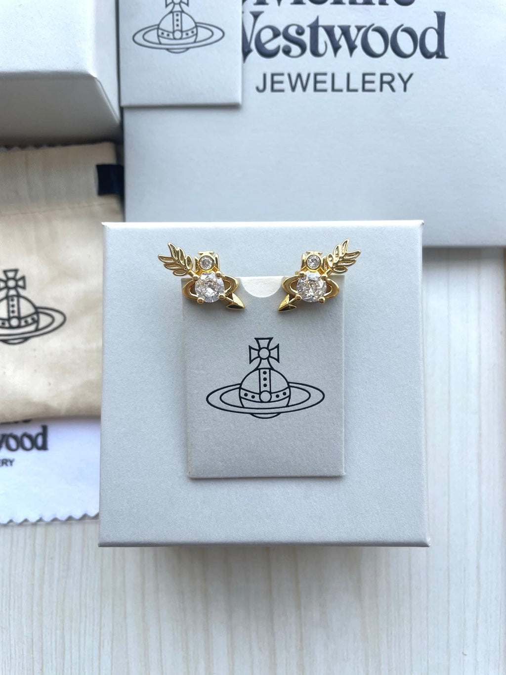 Vivienne Westwood "Arrow Through the Heart" Stud Earrings